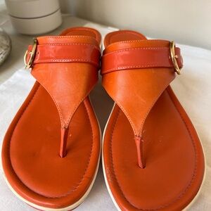 Cole Haan Orange Sandals T-Strap Design